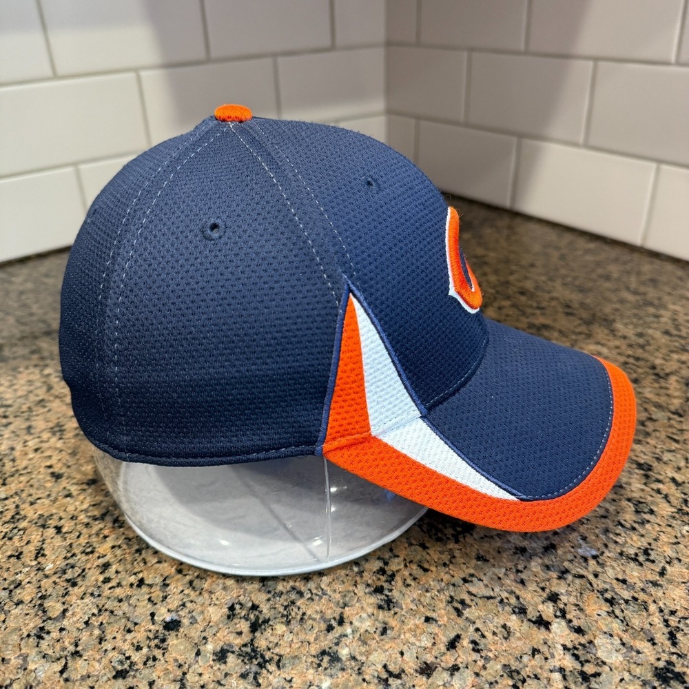 Chicago Bears New Era 39THIRTY Stretch Fit Hat Cap small/medium Blue Orange NFL - Picture 4 of 8